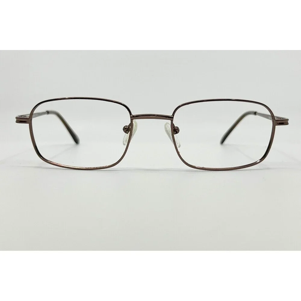 L.A. Eyeworks Eyeglasses Mens Brown Metal Rectangle Frames 48-20-140